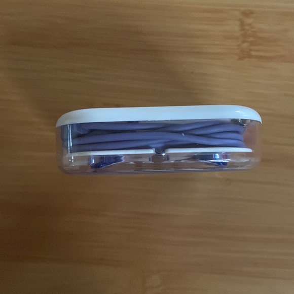 NWOT Metallic purple wired headphones with 3.5mm jack, still in original box - Picture 3 of 3